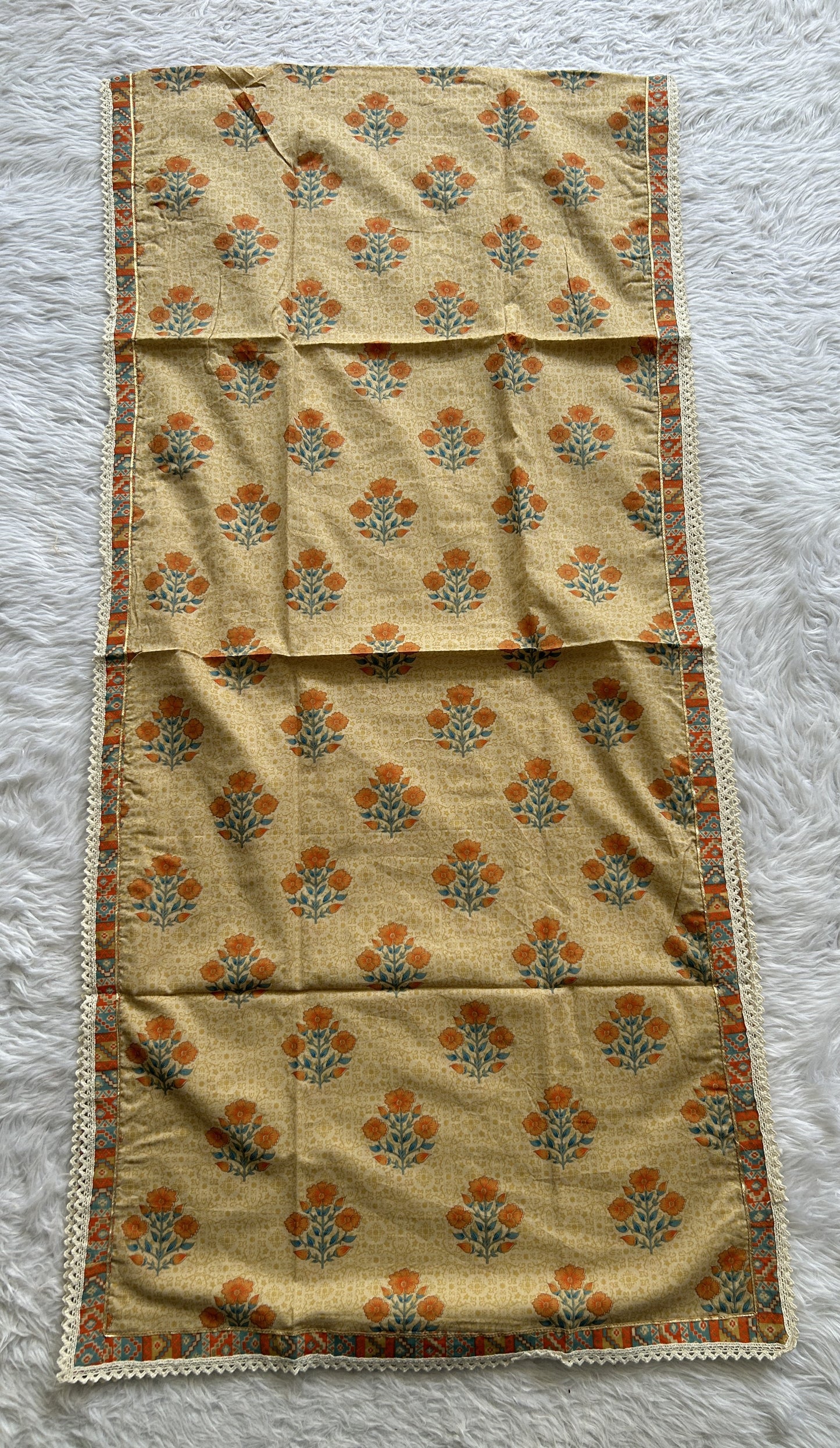 Jaipur Cotton Sea Blue Colored With a Floral Print Kurti Set. - Sampradaya Designer Studio