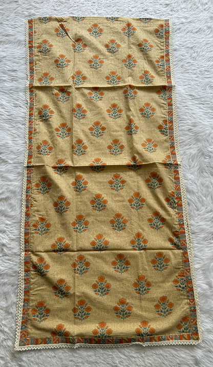 Jaipur Cotton Sea Blue Colored With a Floral Print Kurti Set. - Sampradaya Designer Studio