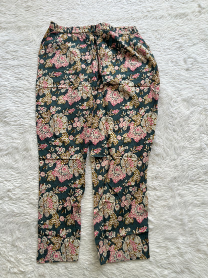 Jaipur Cotton Dark Peacock Blue Colored With a Floral Kurti. - Sampradaya Designer Studio