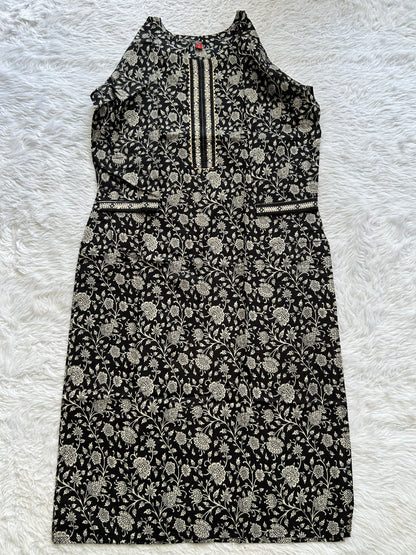 Jaipur Cotton Black Colored With a Floral Kurti Set. - Sampradaya Designer Studio