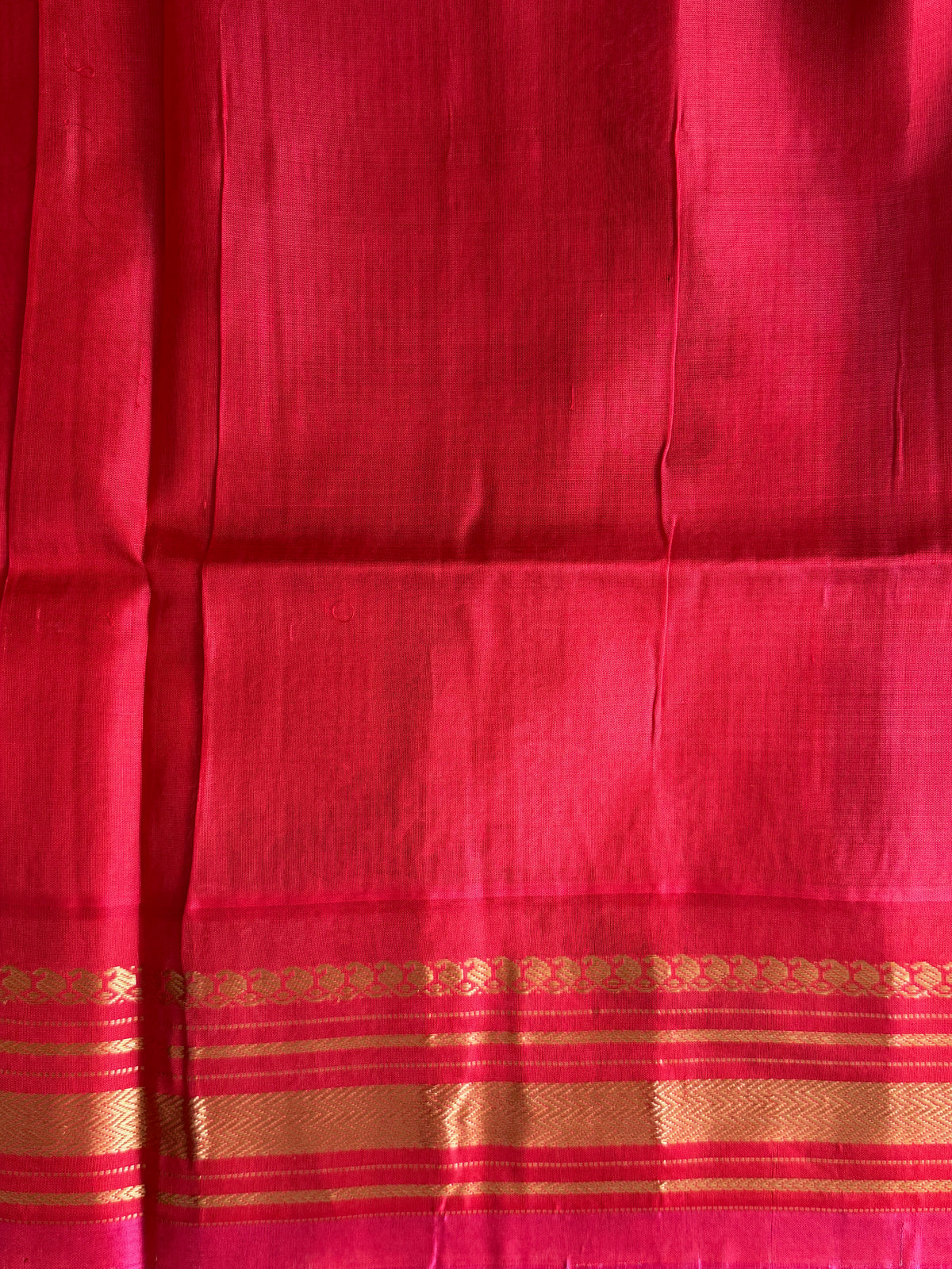 Navy Blue Gadwal Silk Saree with Gold Zari Border — Pure Handloom | Silk Mark Certified