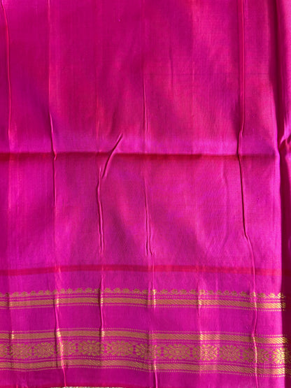 Royal Blue Gadwal Silk Saree with Gold Zari Border — Pure Handloom | Silk Mark Certified