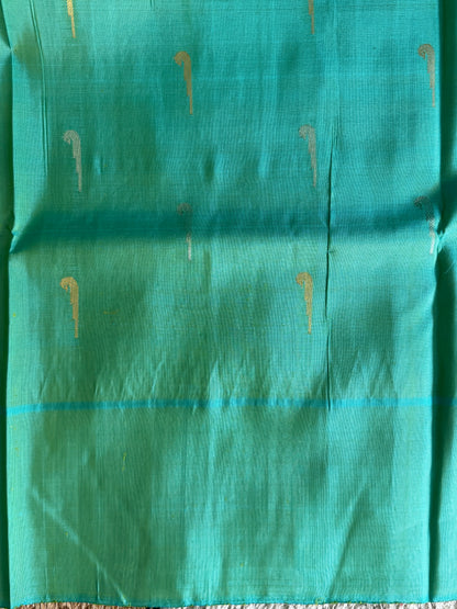 Red Gadwal Silk Saree with Gold Zari Border — Pure Handloom | Silk Mark Certified