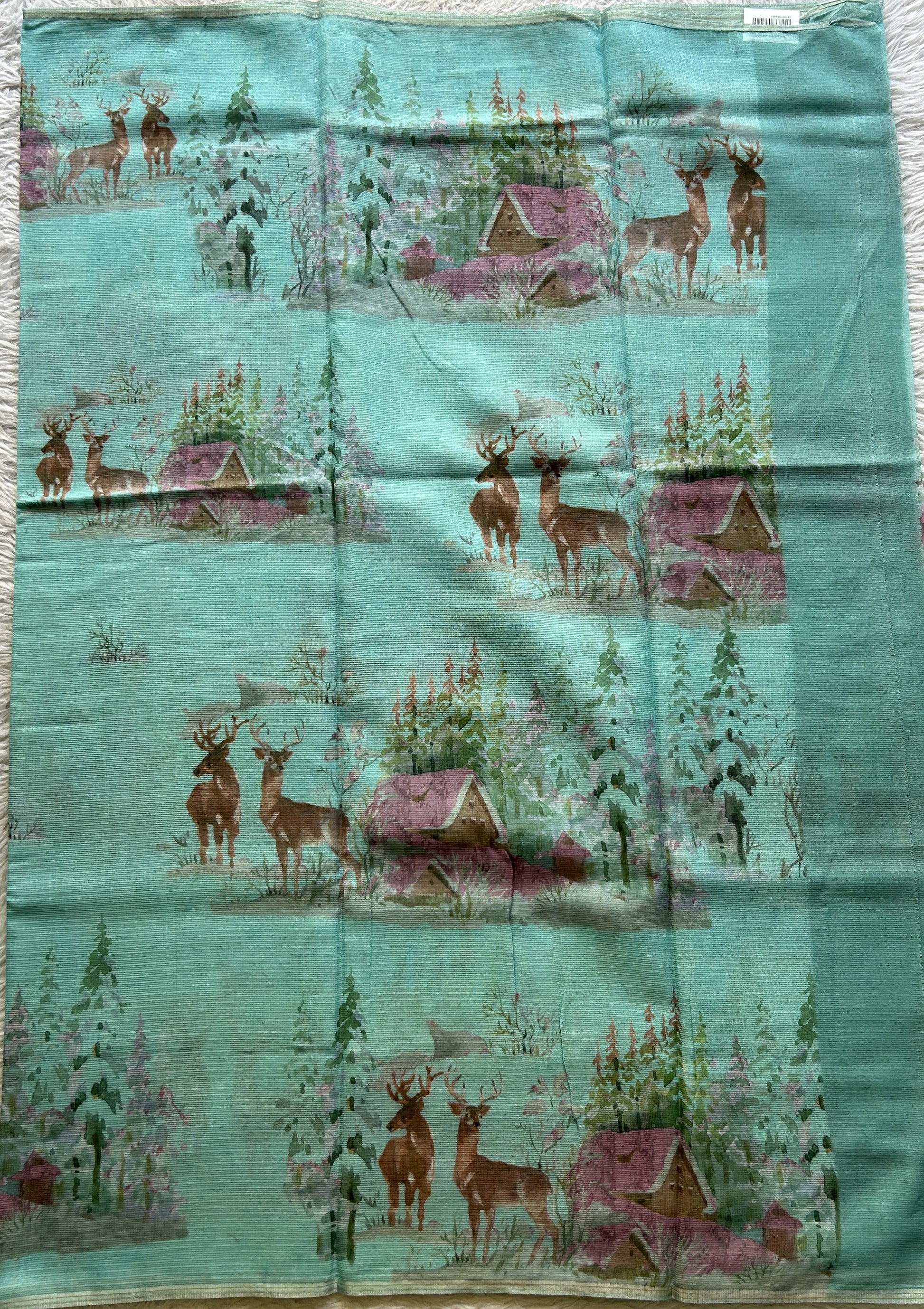 Cotton Kota Saree Sky Blue Colored Complemented with a Borderless. - Sampradaya Designer Studio