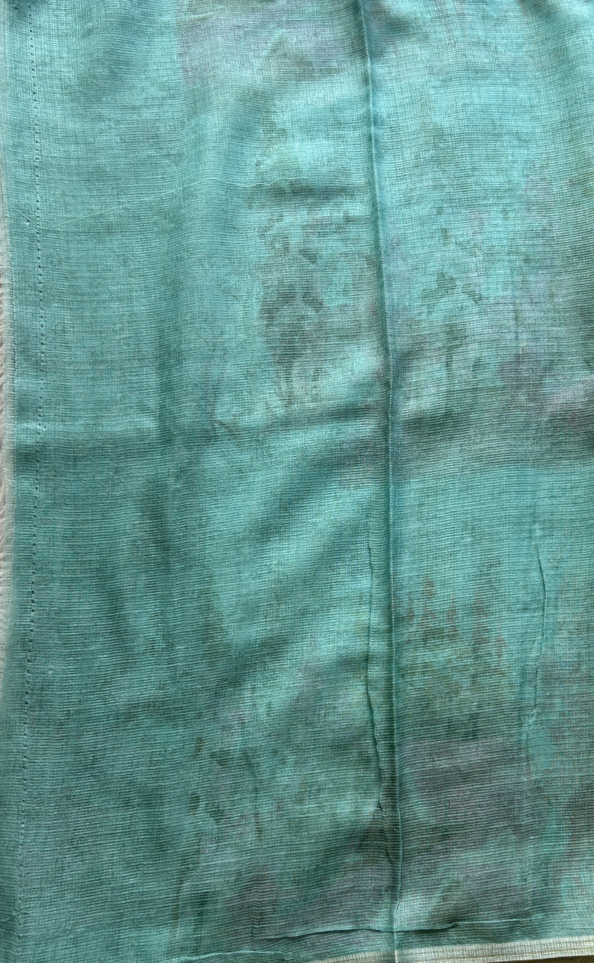 Cotton Kota Saree Sky Blue Colored Complemented with a Borderless. - Sampradaya Designer Studio