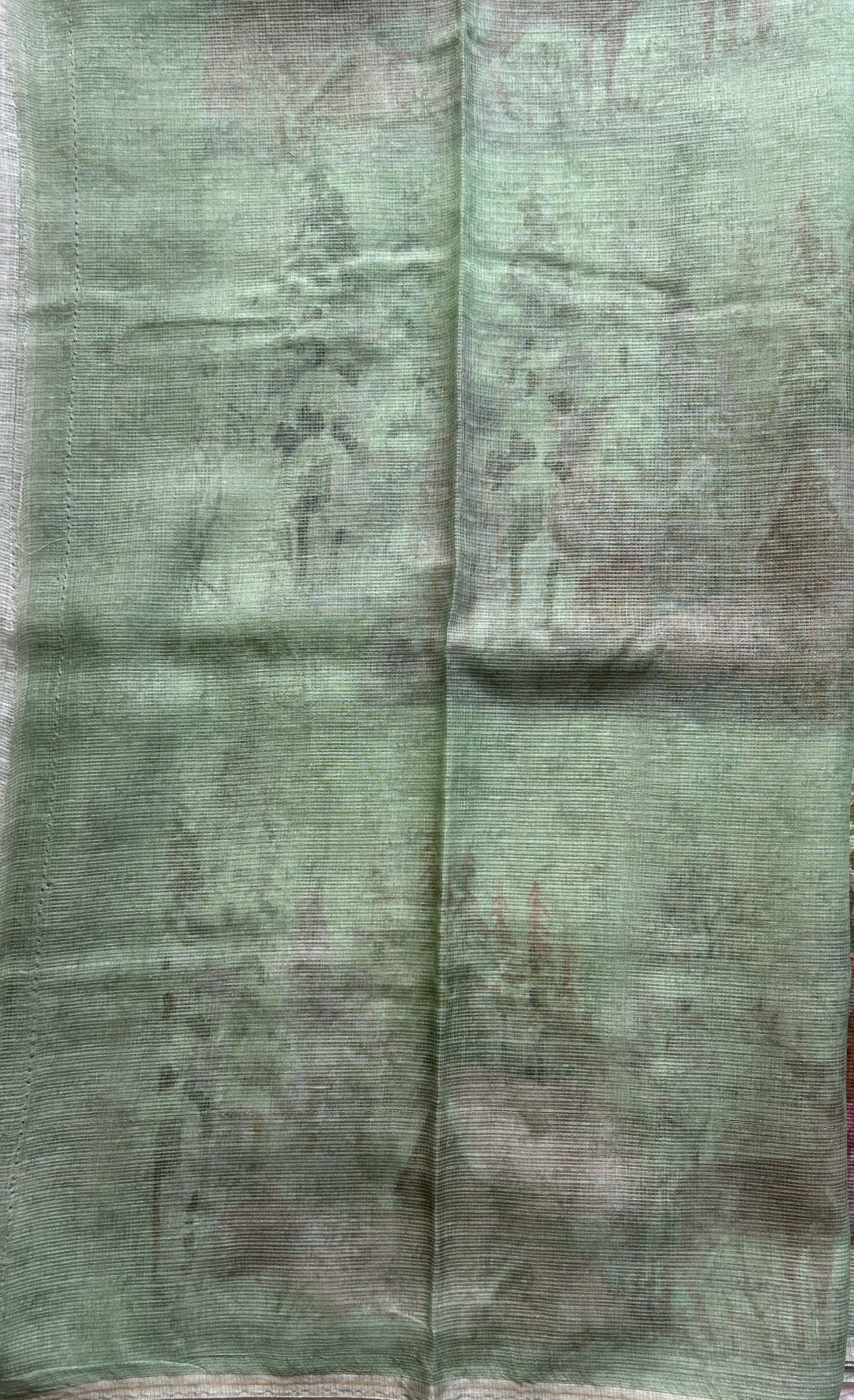 Cotton Kota Saree Parrot Green Colored Complemented with a Borderless. - Sampradaya Designer Studio