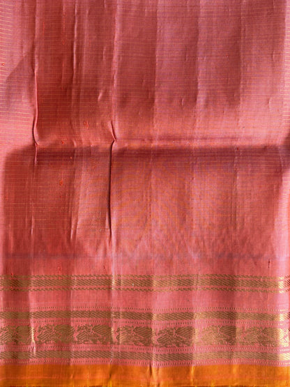 Royal Blue Gadwal Silk Saree with Gold Zari Border — Pure Handloom | Silk Mark Certified