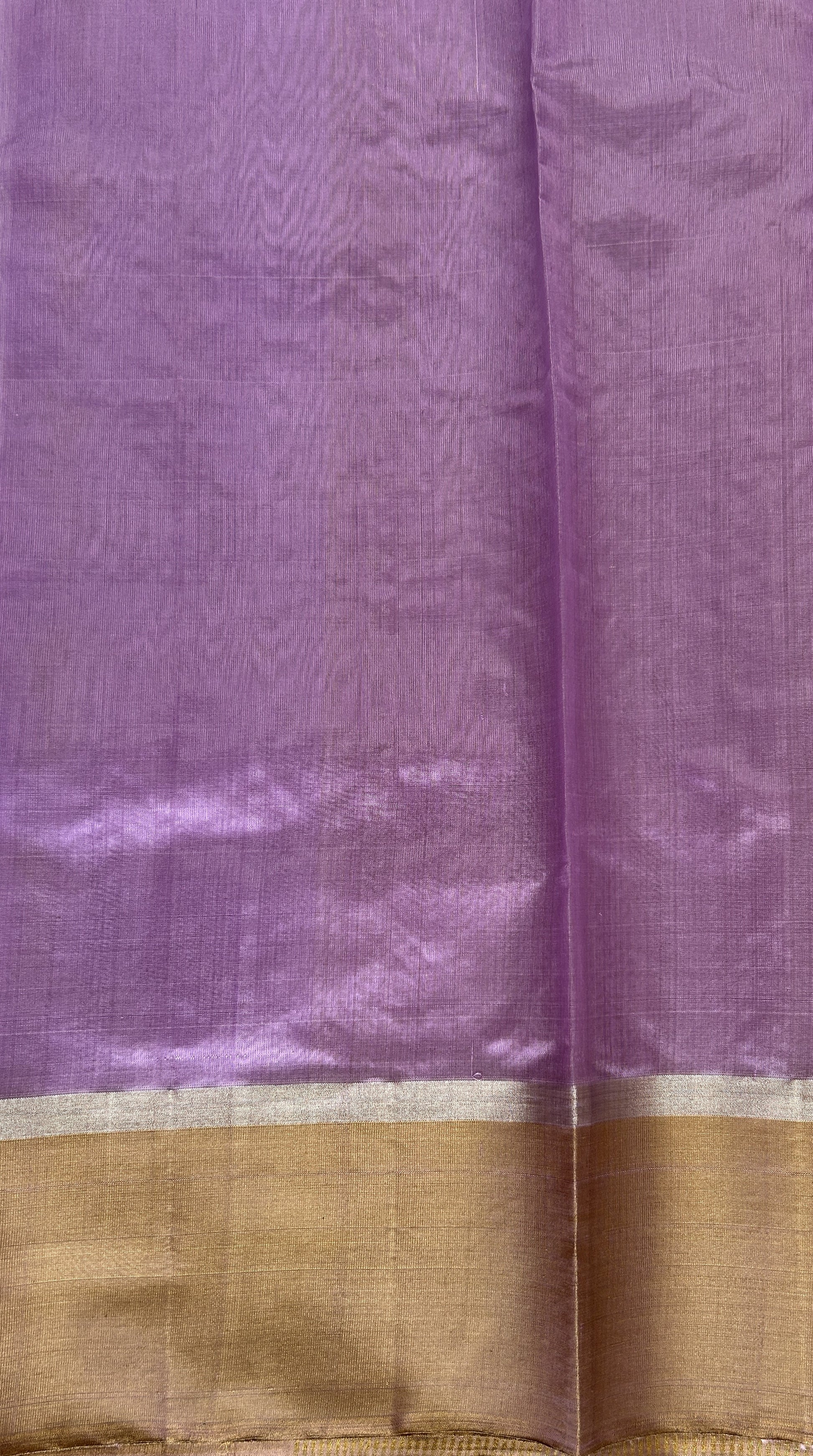 Chanderi Pattu Saree Lavender colored saree complemented with a Gold Zari border - Sampradaya Designer Studio