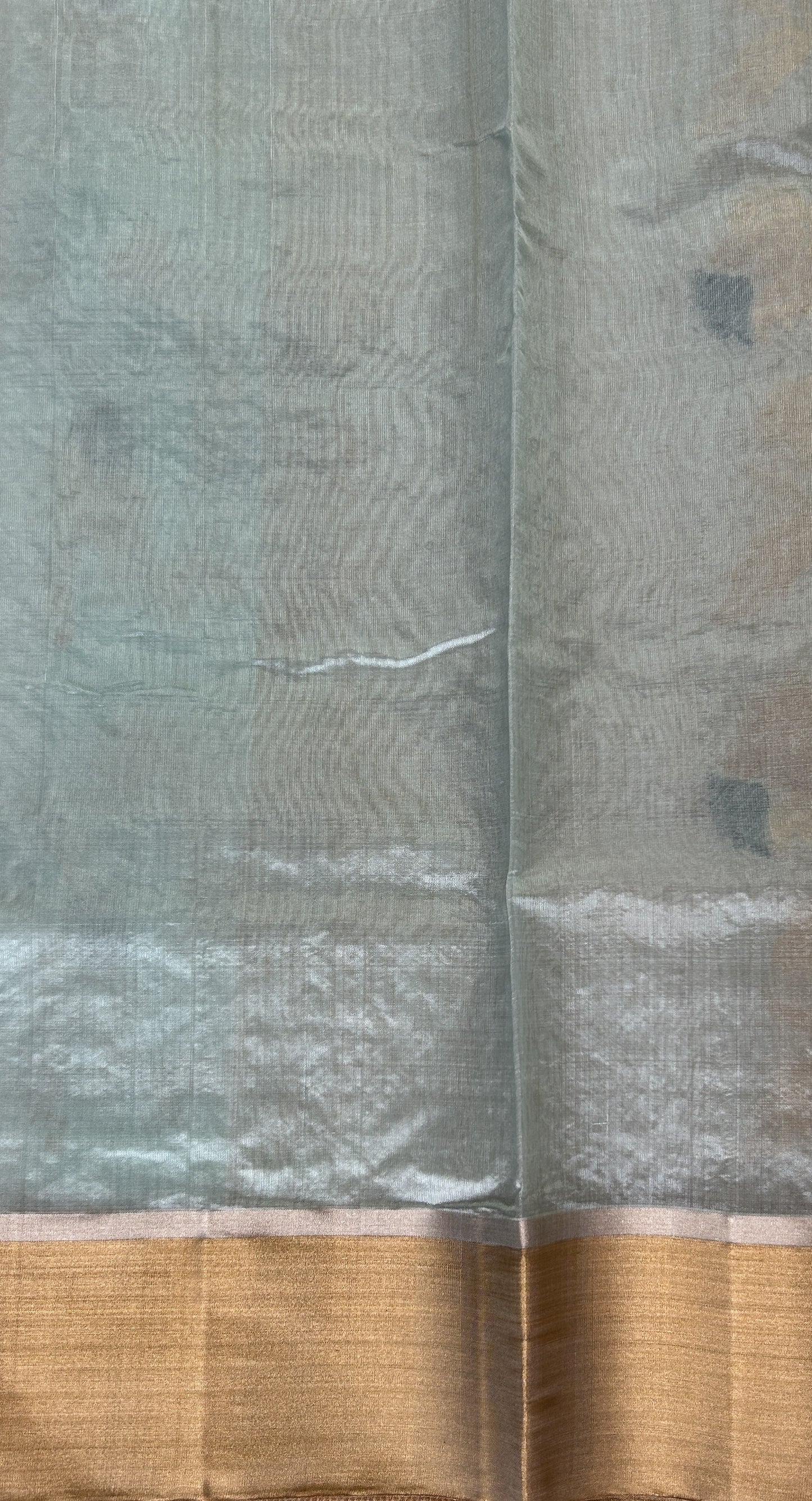 Chanderi Pattu Saree Pastel Blue colored saree complemented with a Gold Zari border - Sampradaya Designer Studio