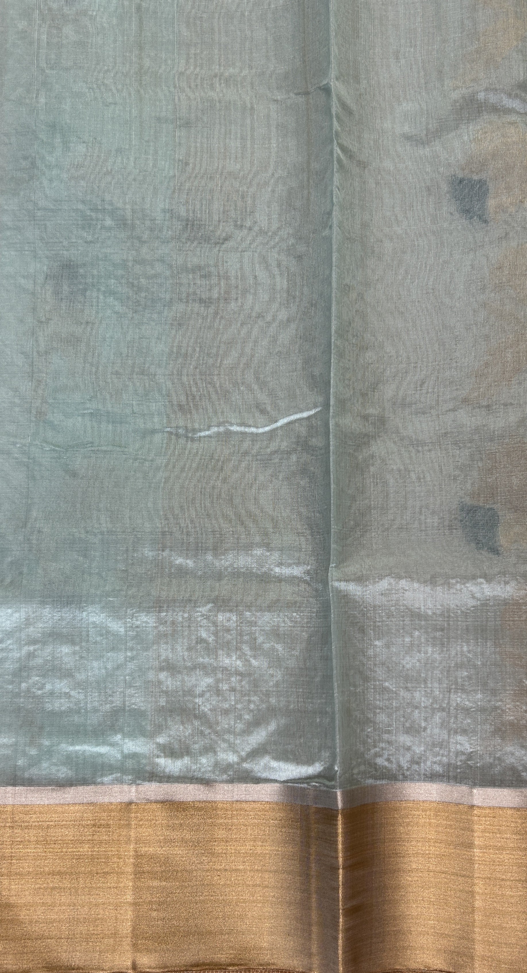 Chanderi Pattu Saree Pastel Blue colored saree complemented with a Gold Zari border - Sampradaya Designer Studio