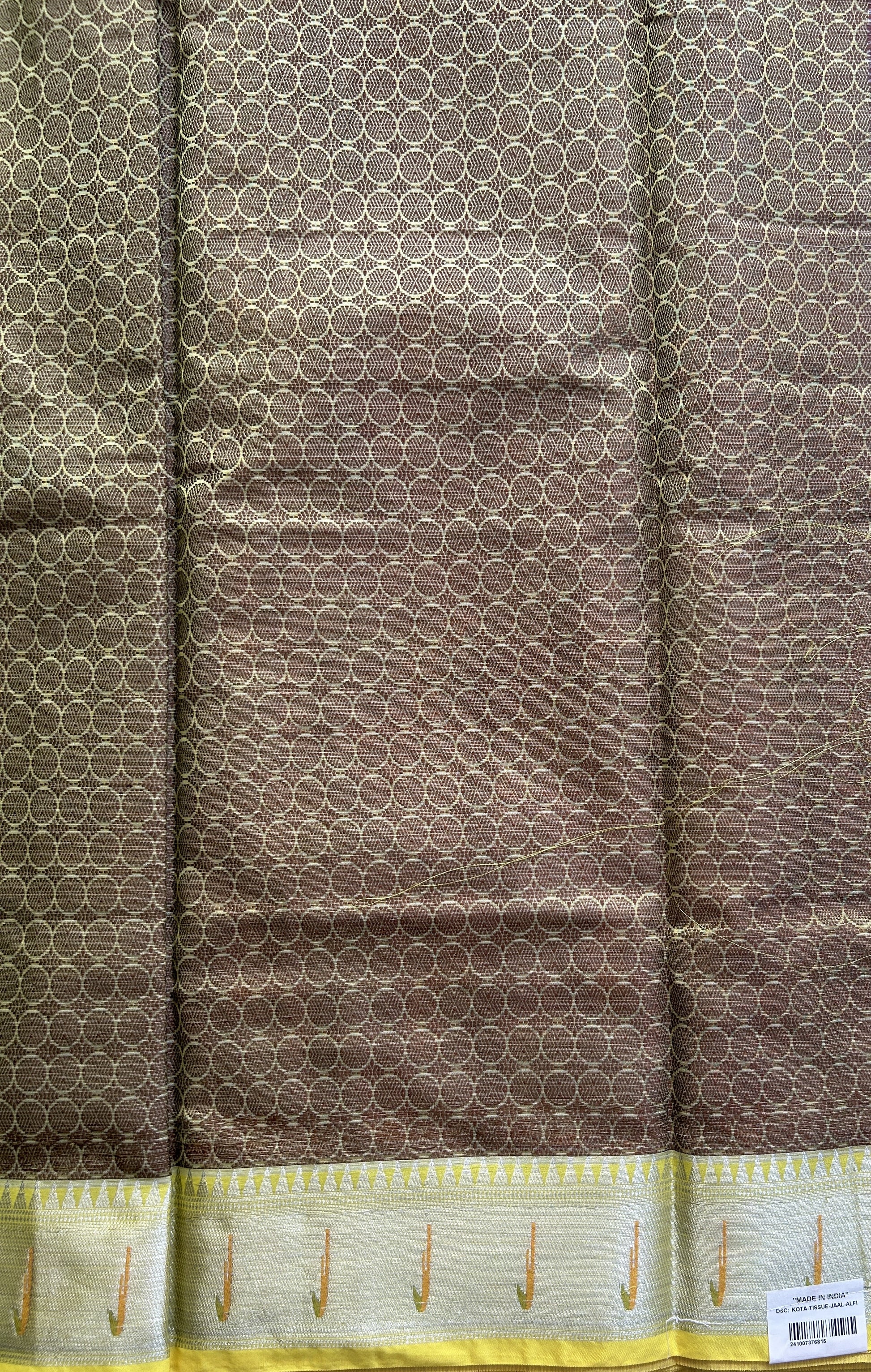 Cotton Kota Saree Lilac Colored Complemented with a Muniya Border. - Sampradaya Designer Studio