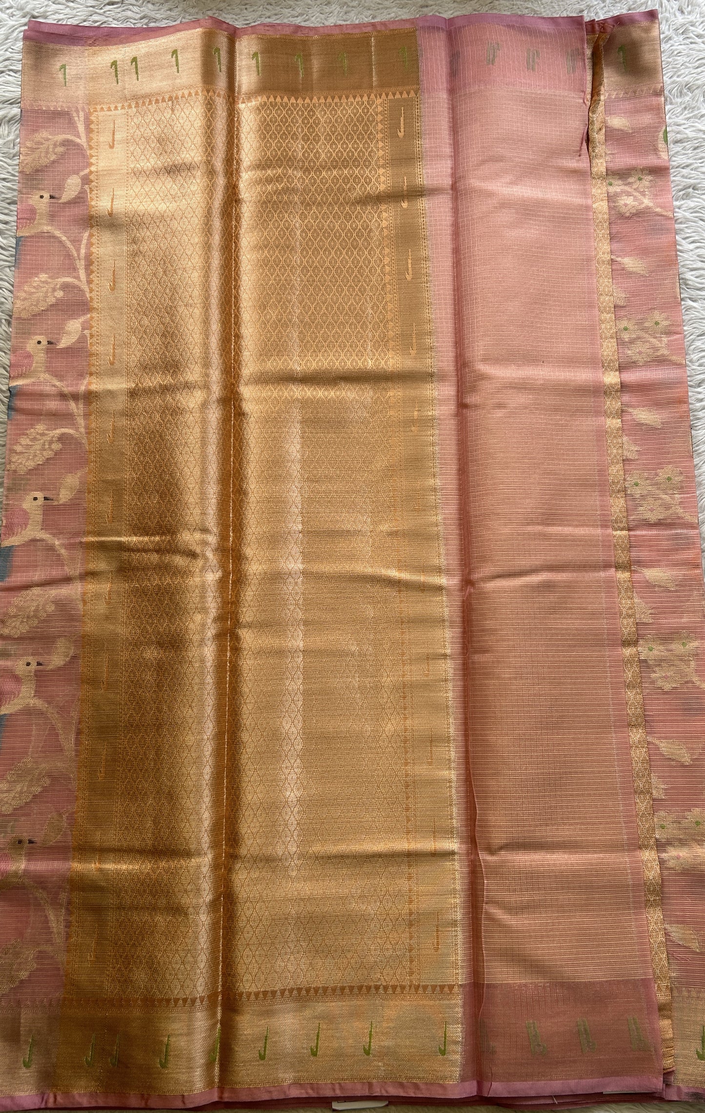 Cotton Kota Saree Dark Peach Colored Complemented with a Muniya Border. - Sampradaya Designer Studio