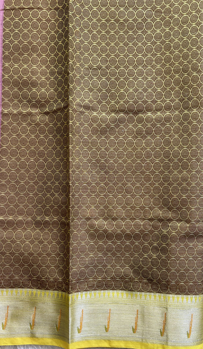 Cotton Kota Saree Baby Pink Colored Complemented with a Muniya Border. - Sampradaya Designer Studio