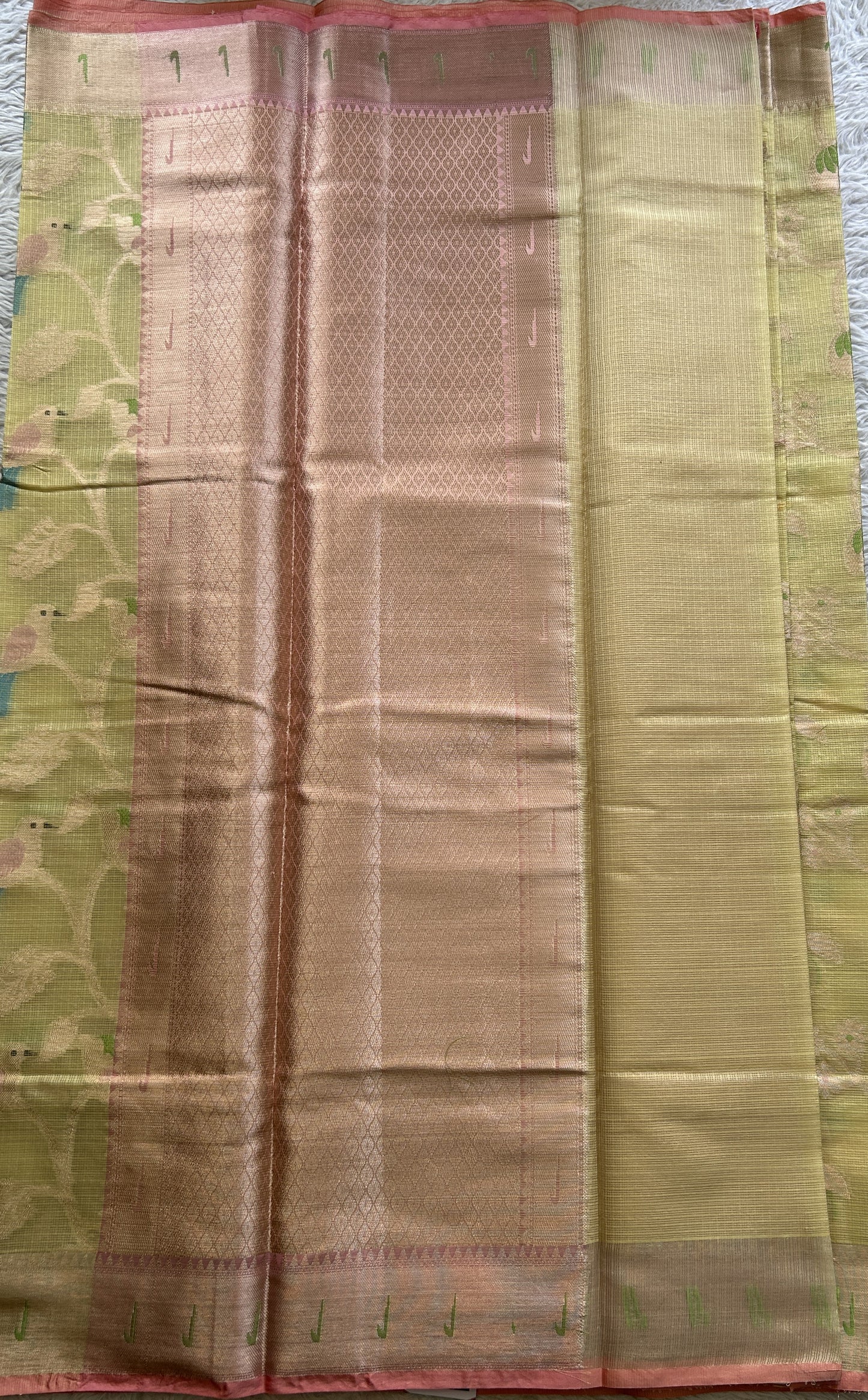 Cotton Kota Saree Light Yellow Colored Complemented with a Muniya Border. - Sampradaya Designer Studio