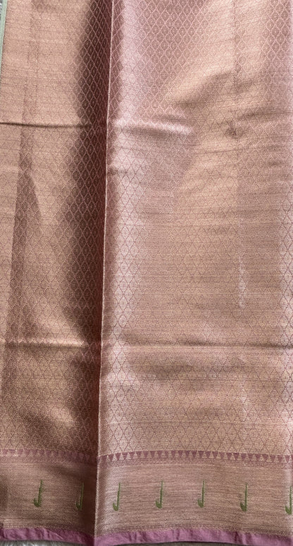 Cotton Kota Saree Light Sea Green Colored Complemented with a Muniya Border. - Sampradaya Designer Studio