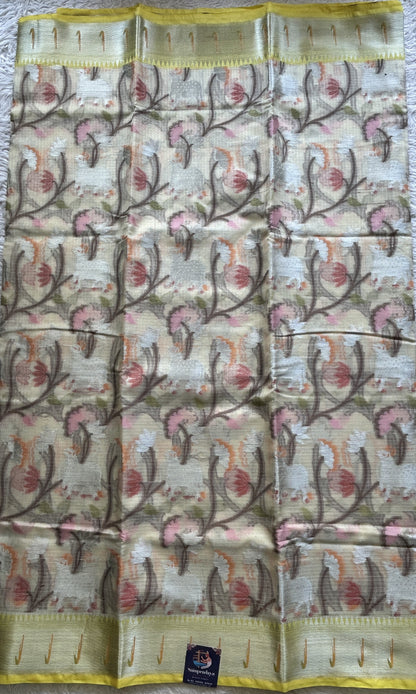 Cotton Kota Saree Beige Colored Complemented with a Muniya Border. - Sampradaya Designer Studio
