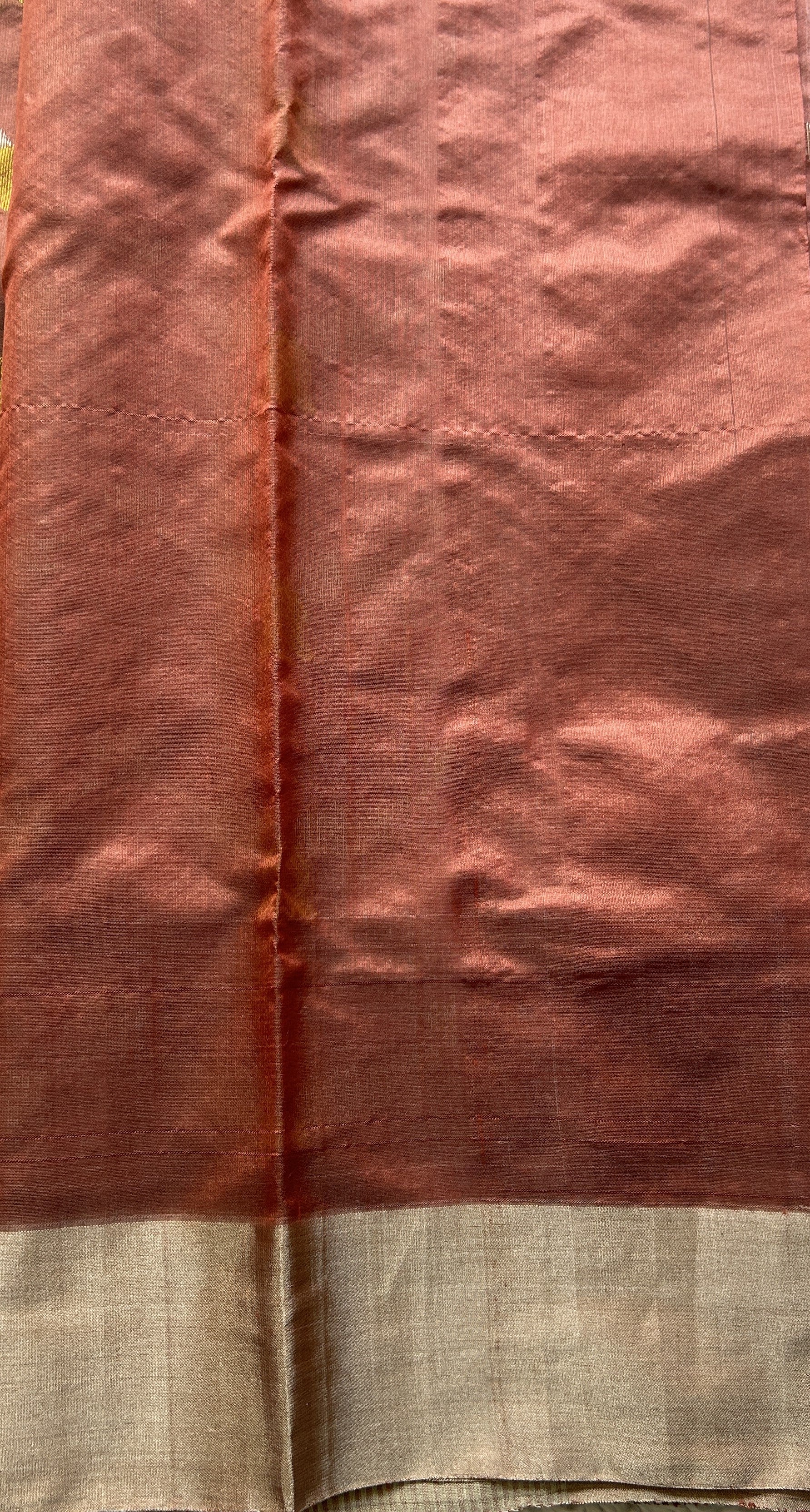 Chanderi Silk Allover Saree Onion Pink color Elegantly Paired with a Zari border - Sampradaya Designer Studio