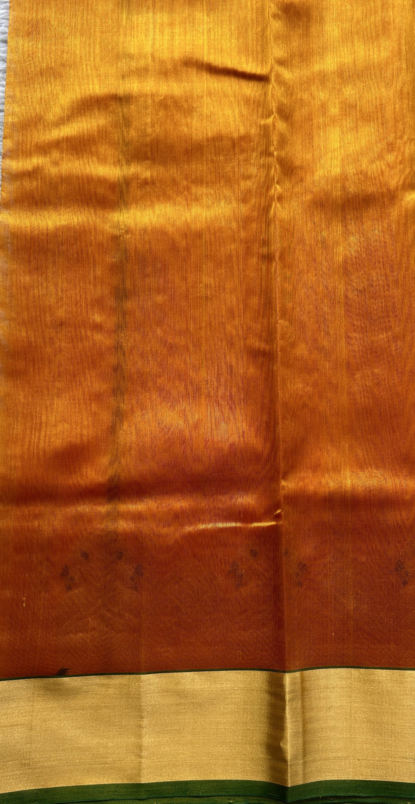 Chanderi Silk Saree Mustard color Elegantly Paired with a Zari border - Sampradaya Designer Studio