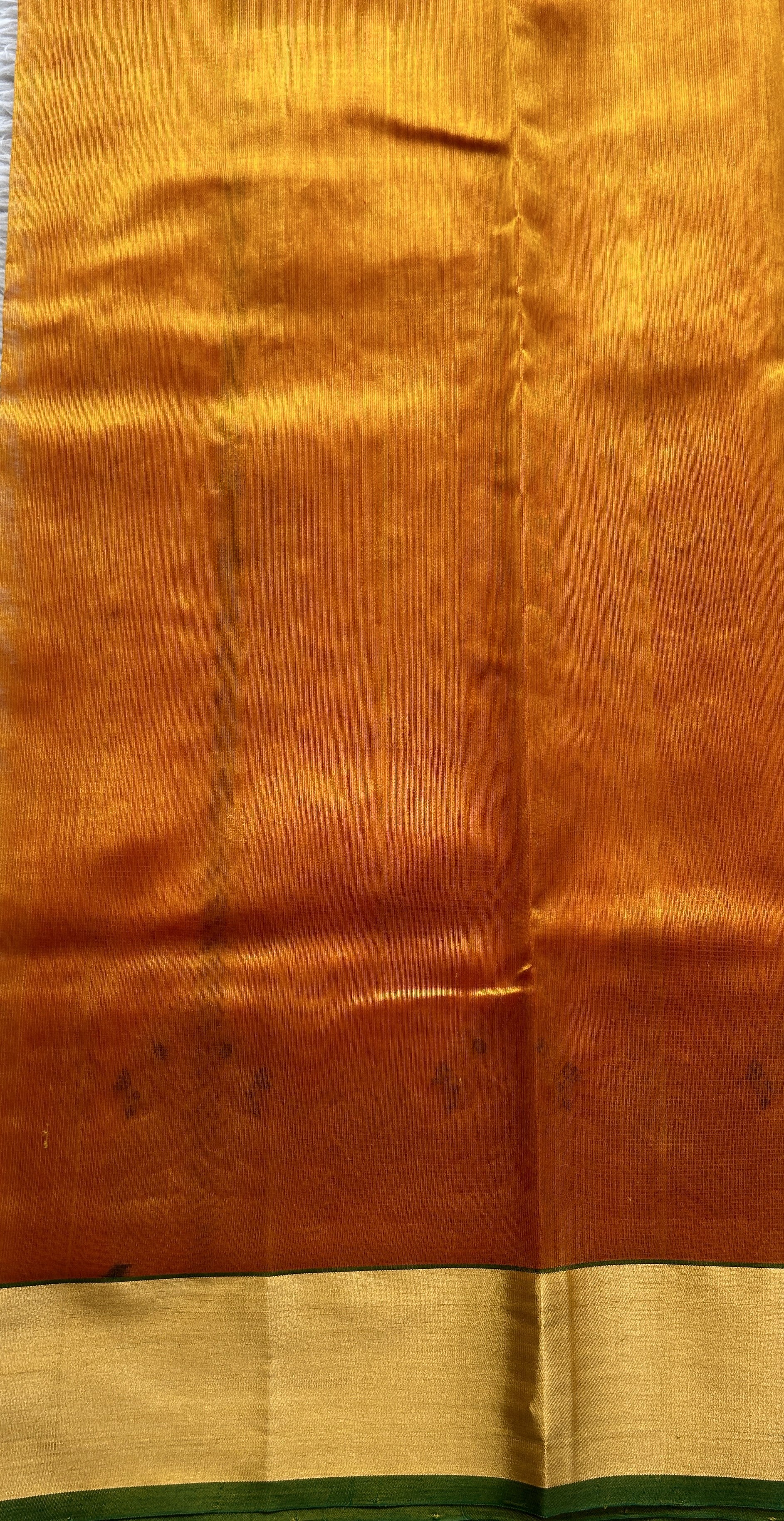 Chanderi Silk Saree Mustard color Elegantly Paired with a Zari border - Sampradaya Designer Studio