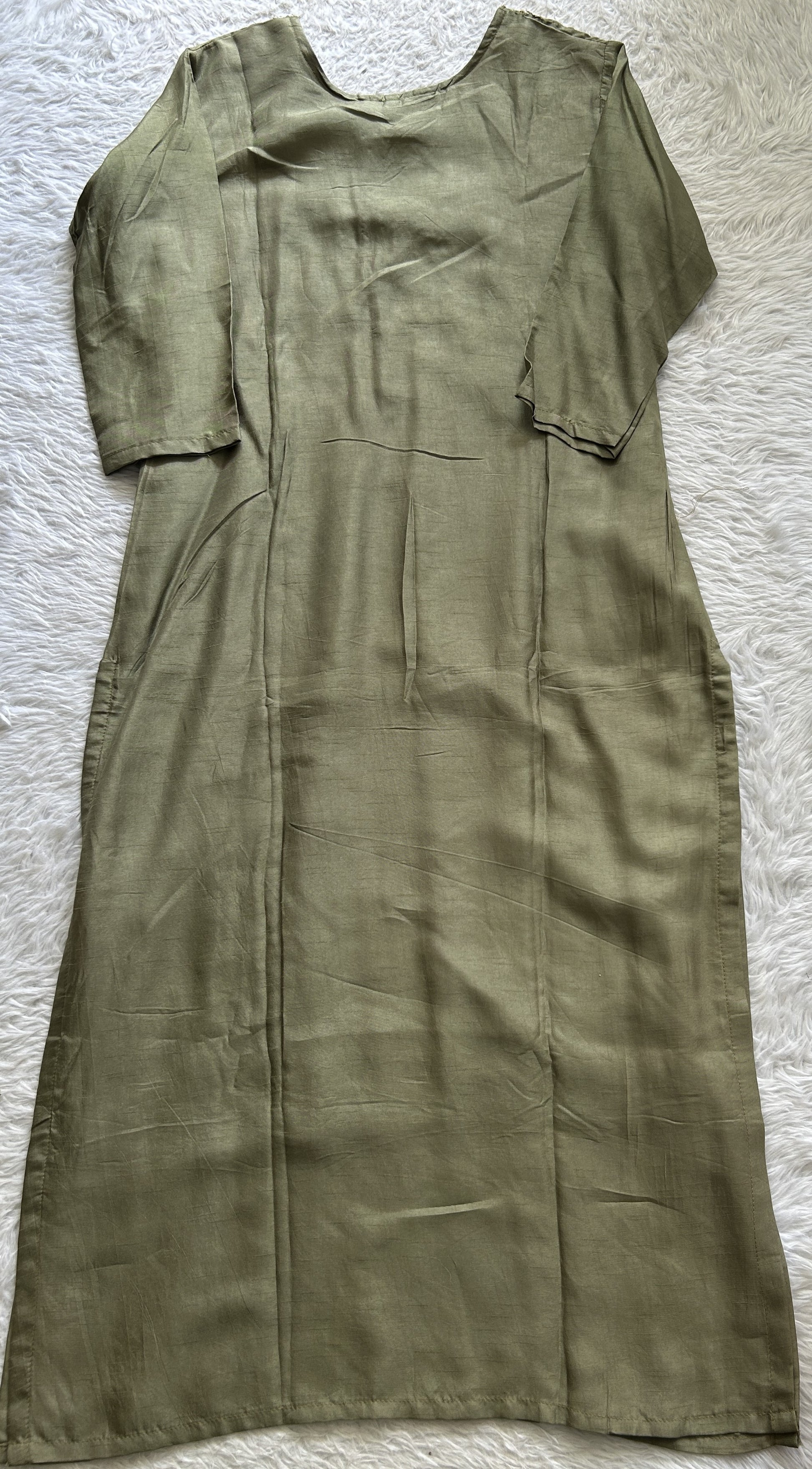Muslin Kurti Set Green Colored With a Embroidery Work . - Sampradaya Designer Studio
