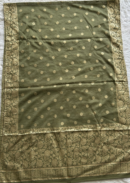 Muslin Kurti Set Green Colored With a Embroidery Work . - Sampradaya Designer Studio
