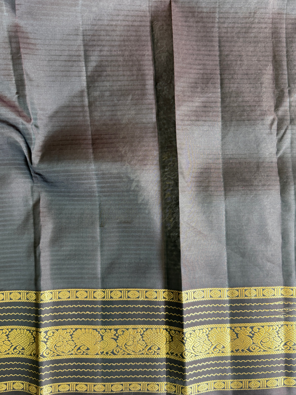 Pure Kanjivaram Silk Saree | Brown With Gold Zari Border | Handloom | Silk Mark Certified