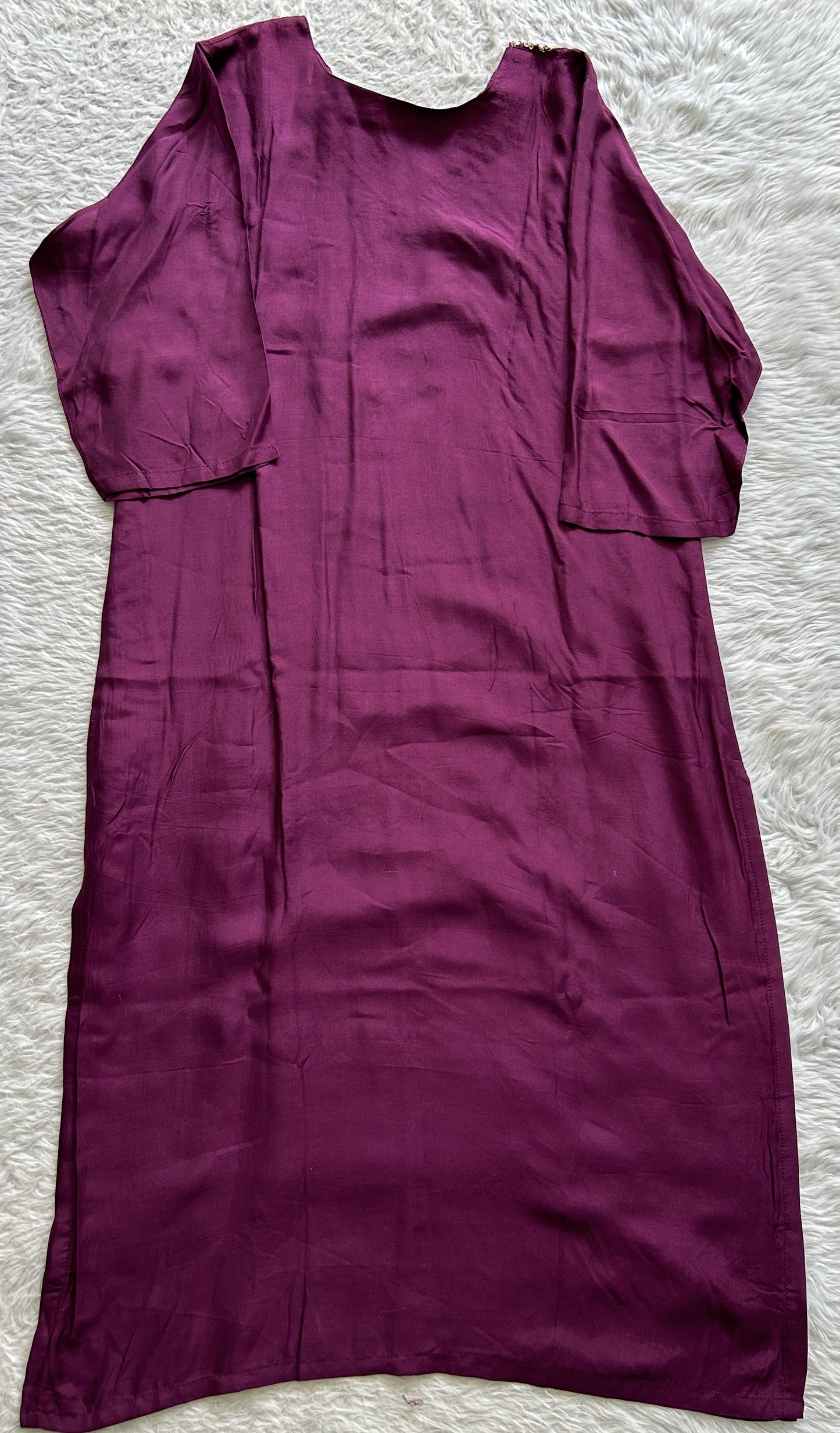 Muslin Purple Colored Embroidery Work Kurti Set. - Sampradaya Designer Studio