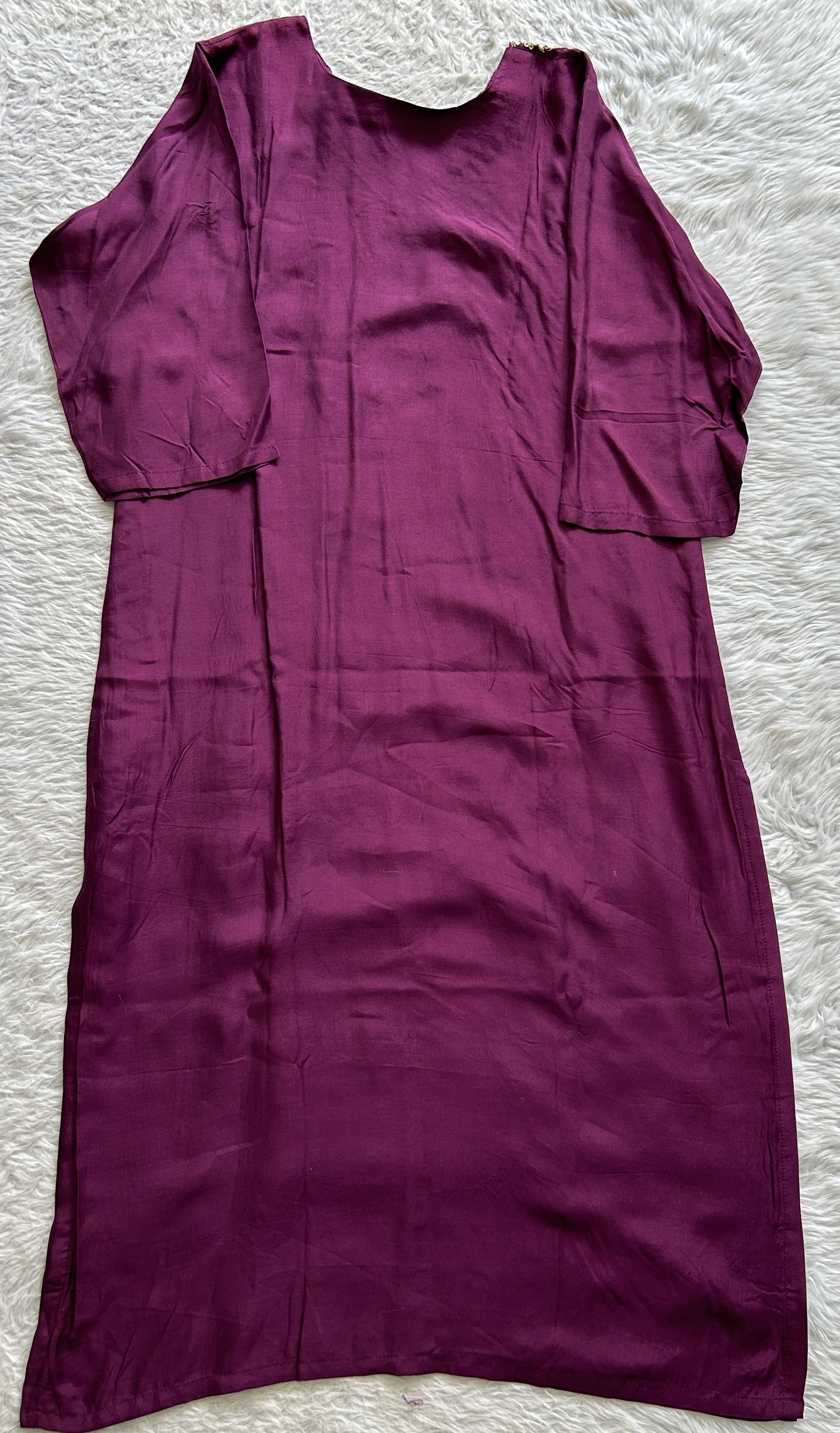 Muslin Purple Colored Embroidery Work Kurti Set. - Sampradaya Designer Studio