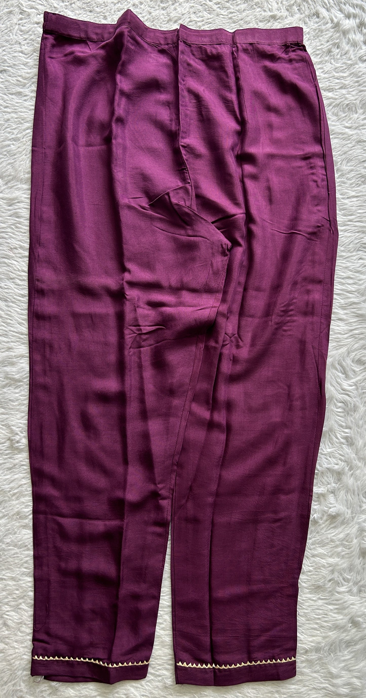 Muslin Purple Colored Embroidery Work Kurti Set. - Sampradaya Designer Studio