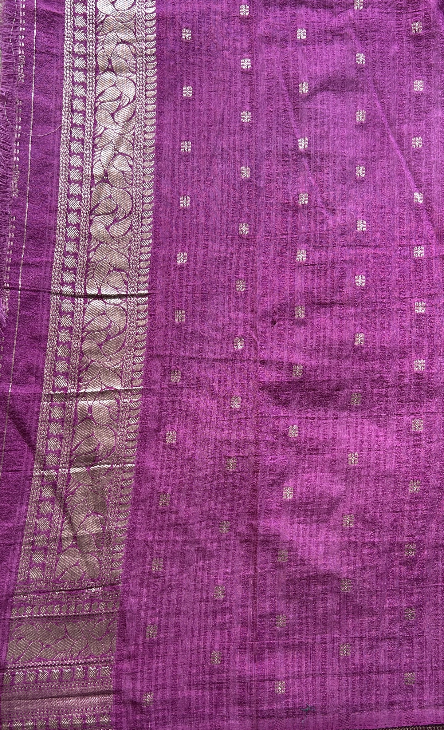 Semi Georgette Plain Saree Dark Purple Colored Elegantly Paired with a Zari Border. - Sampradaya Designer Studio