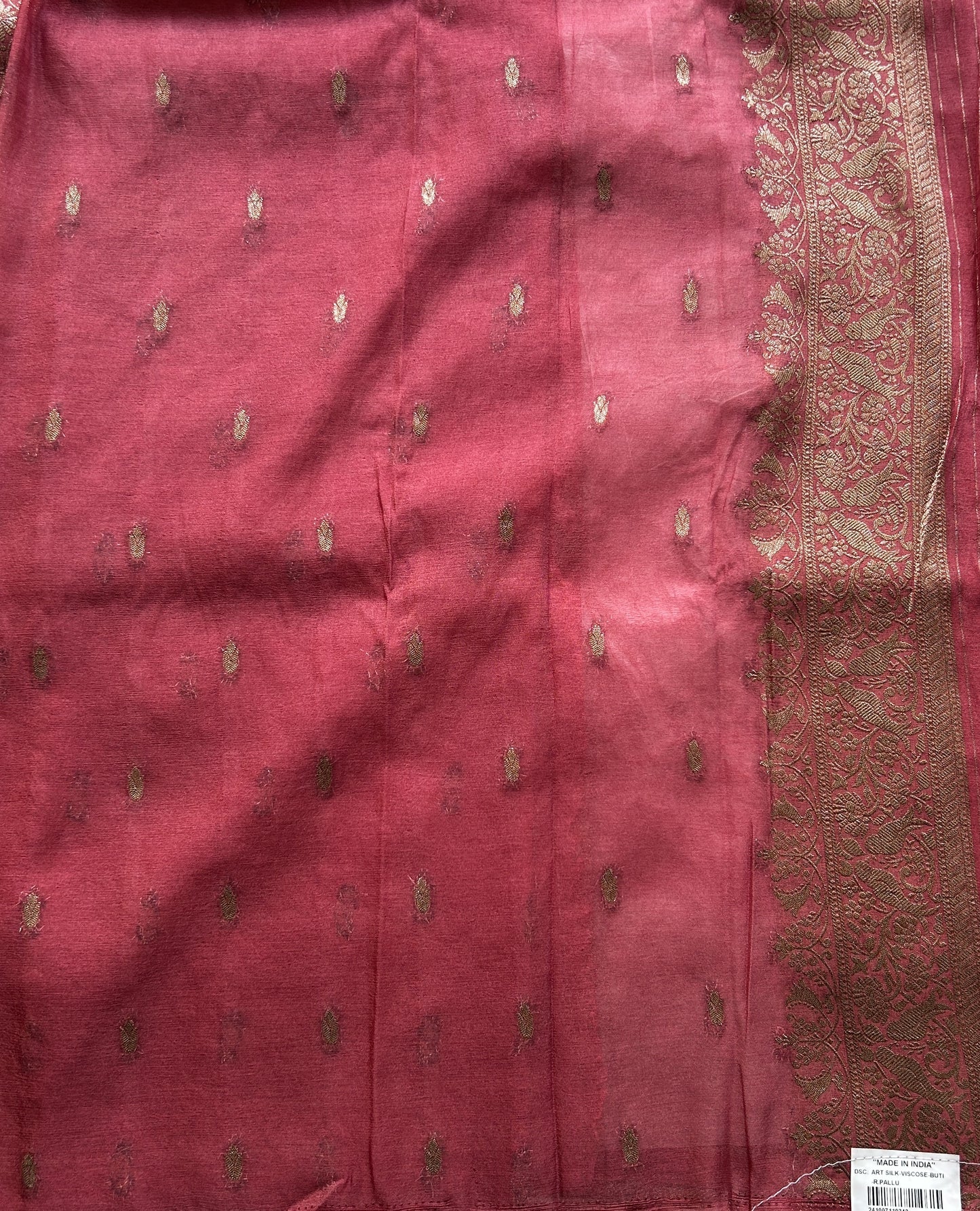 Semi Georgette Saree Dusty Pink Colored Elegantly Paired with a Zari Border. - Sampradaya Designer Studio
