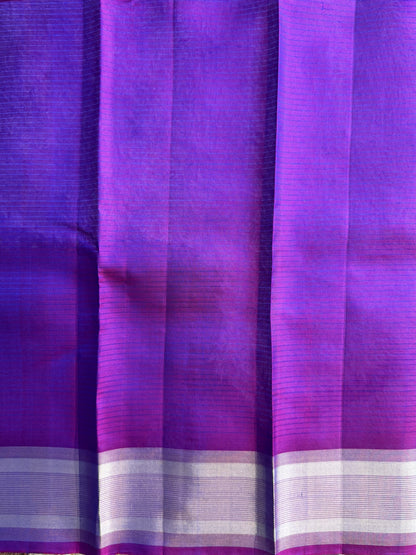 Pure Kanjivaram Silk Saree | Peacock Blue With Gold Zari Border | Handloom | Silk Mark Certified