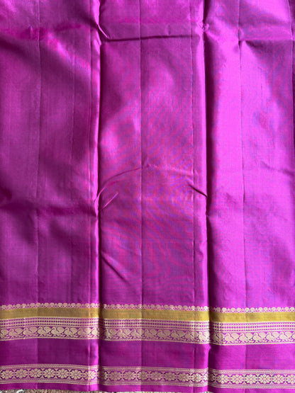 Pure Kanjivaram Silk Saree | Pine Green With Gold Zari Border | Handloom | Silk Mark Certified