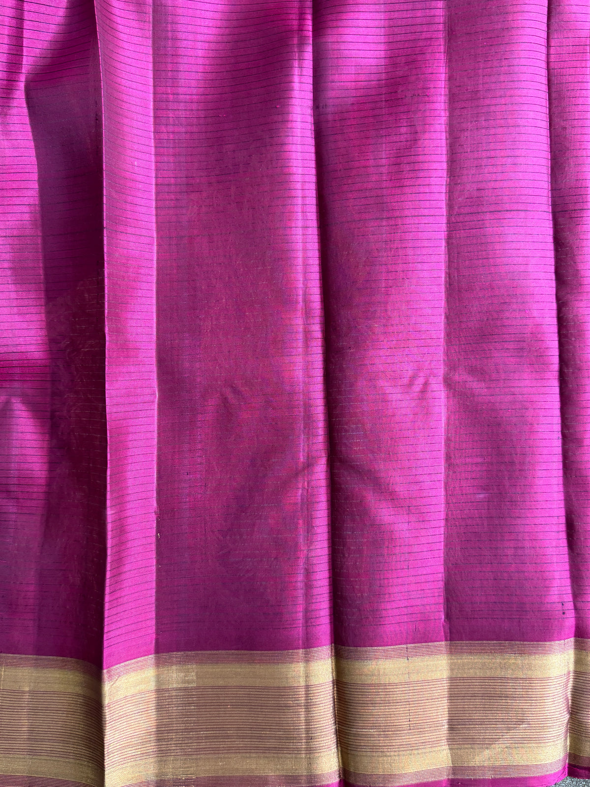 Pure Kanjivaram Silk Saree | Purple  With Gold Zari Border | Handloom | Silk Mark Certified