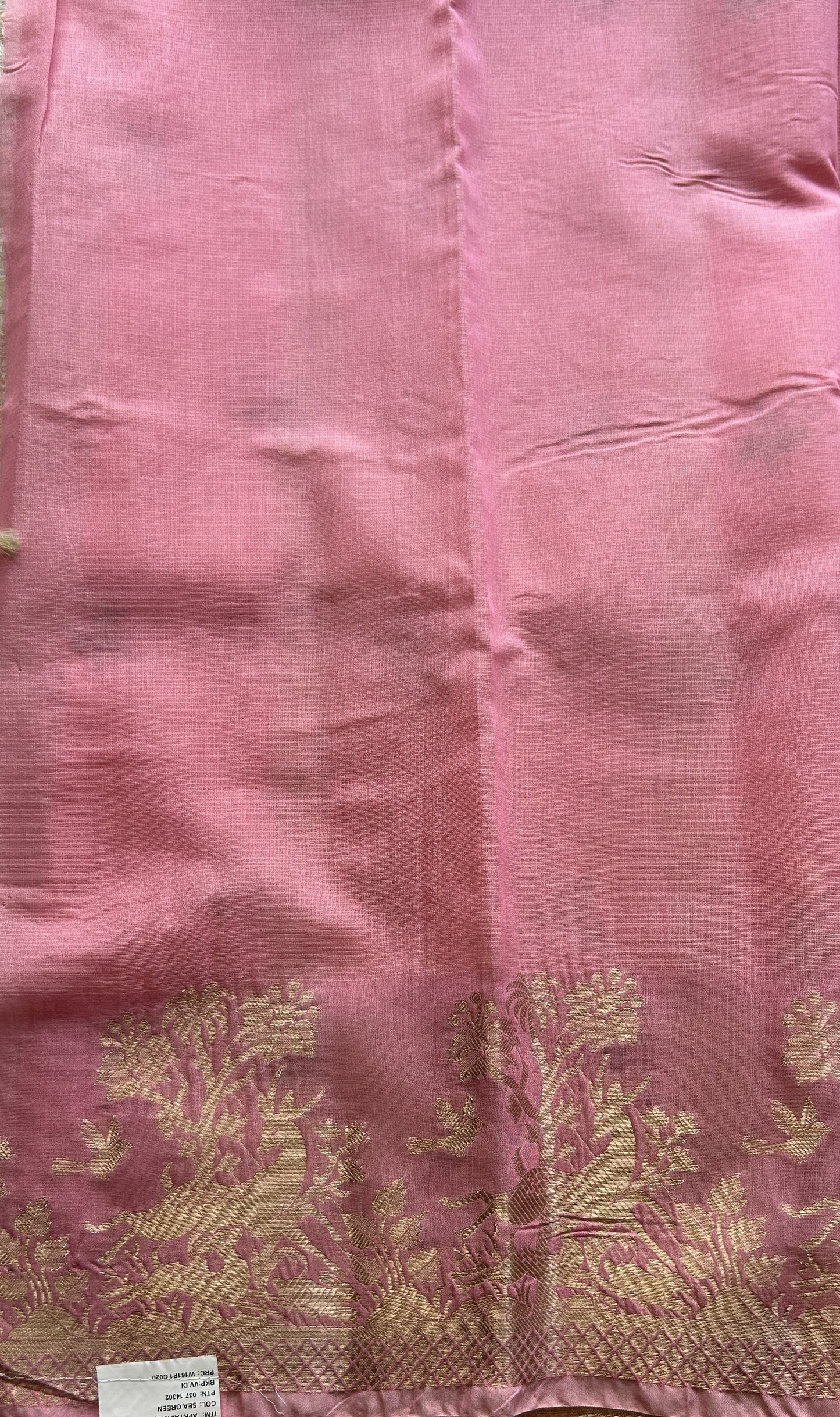 Silk kota Saree Pink colored Elegantly Paired with a Zari Border. - Sampradaya Designer Studio