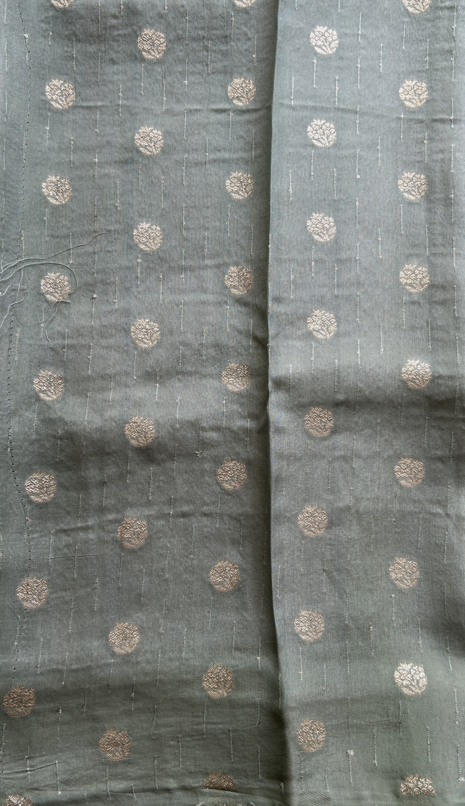 Semi Georgette Saree Light Green Colored Complemented with a Zari Border. - Sampradaya Designer Studio