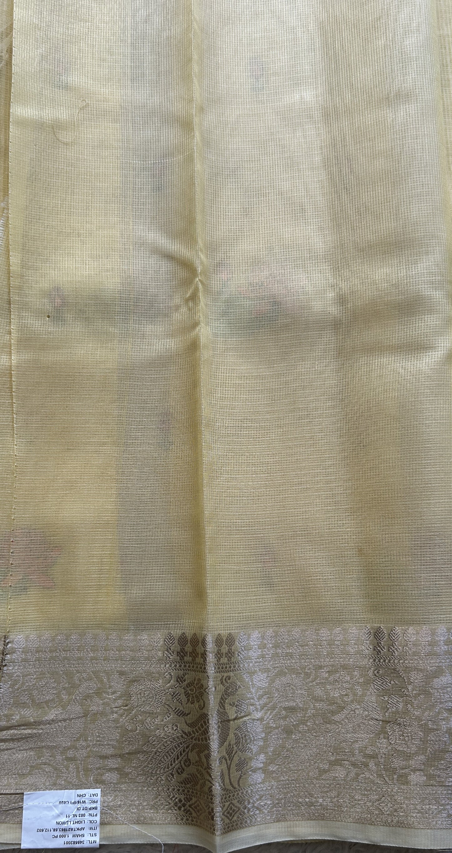 Silk kota Saree Yellow colored Elegantly Paired with a Zari Border. - Sampradaya Designer Studio