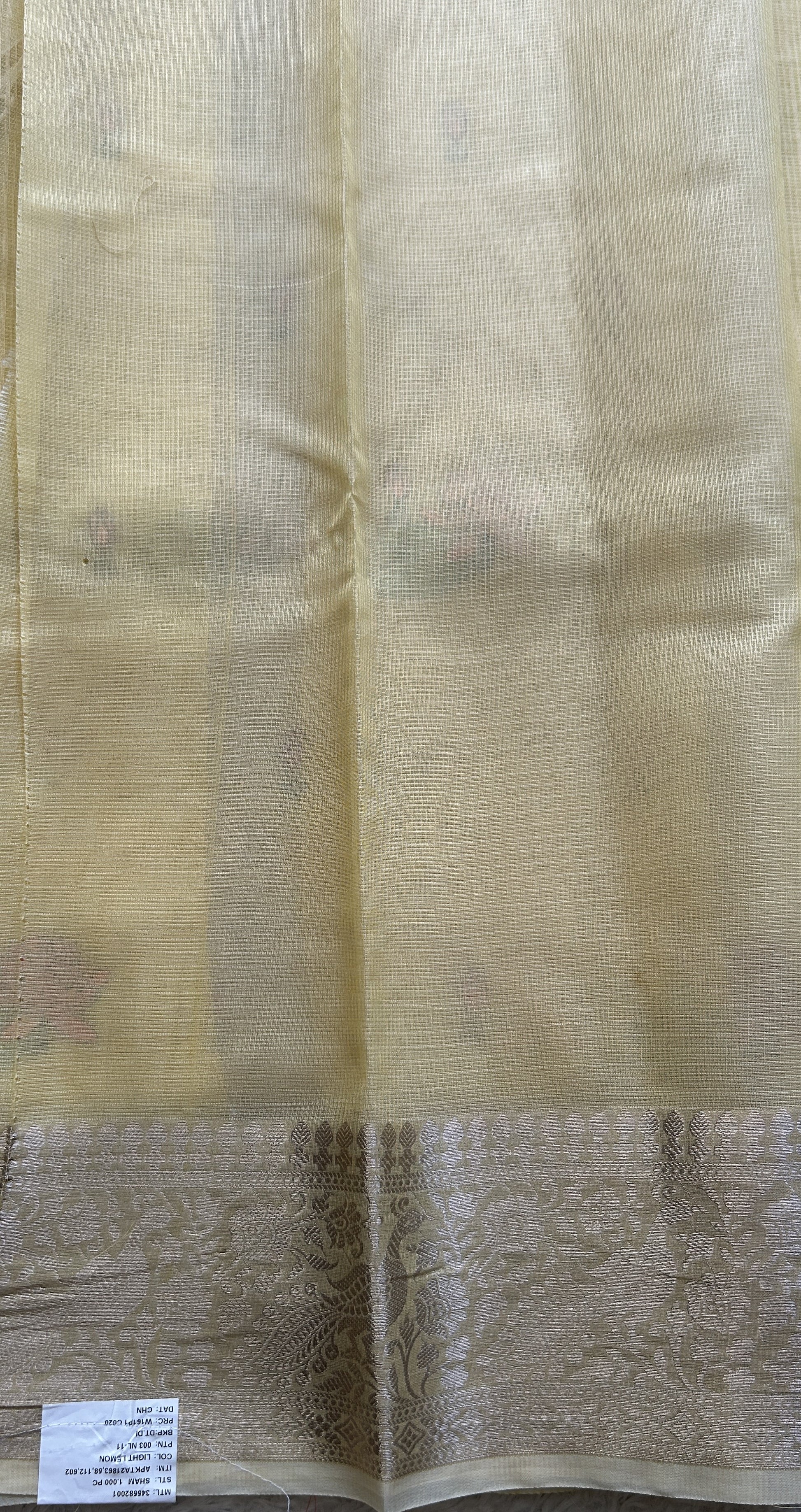 Silk kota Saree Yellow colored Elegantly Paired with a Zari Border. - Sampradaya Designer Studio