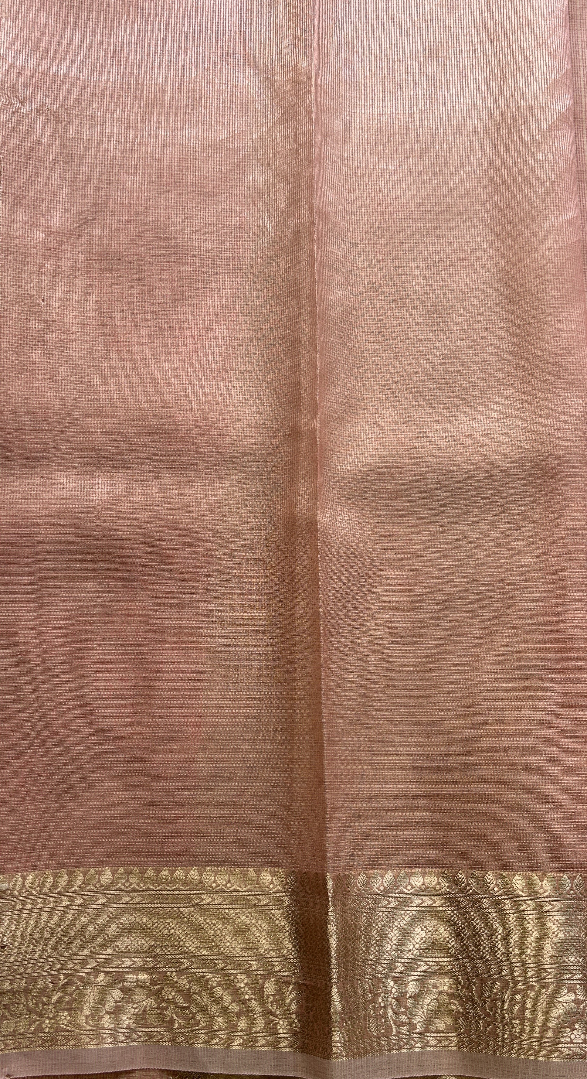 Silk kota Saree Light Pink colored Elegantly Paired with a Zari Border. - Sampradaya Designer Studio