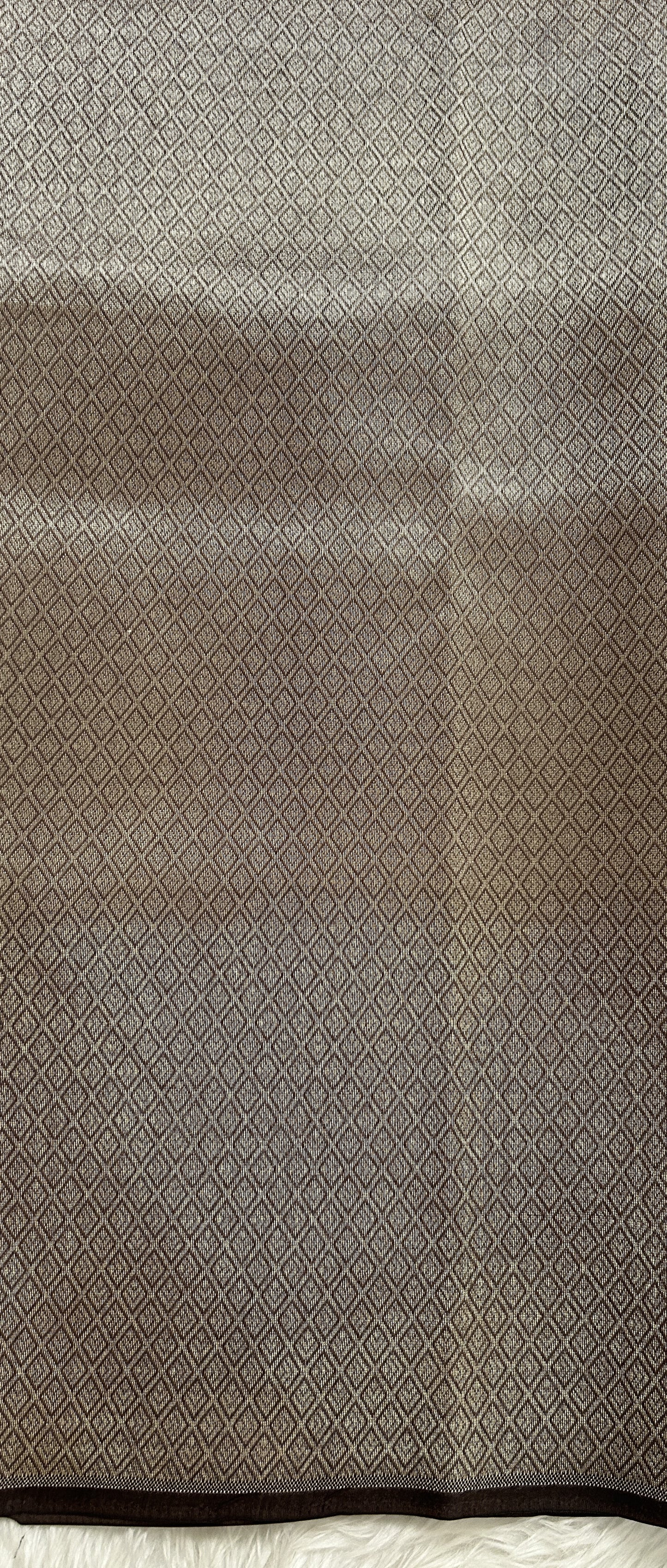 Banarasi Katan Silk Saree Brown colored Saree complemented with a Light Gold Zari border. - Sampradaya Designer Studio