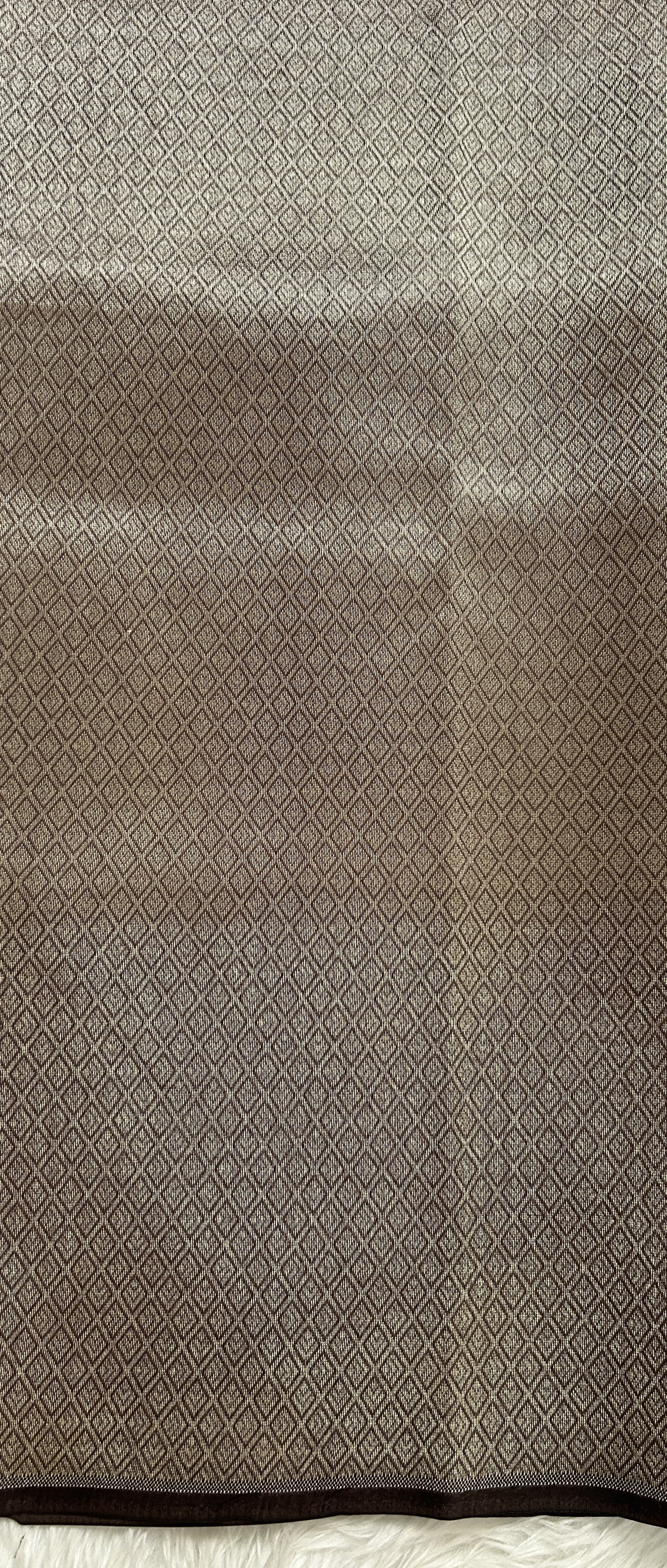 Banarasi Katan Silk Saree Brown colored Saree complemented with a Light Gold Zari border. - Sampradaya Designer Studio