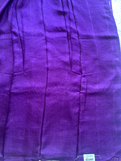 Banarasi Fancy Saree Metallic Purple Colored Complemented with a Gold Zari Border. - Sampradaya Designer Studio
