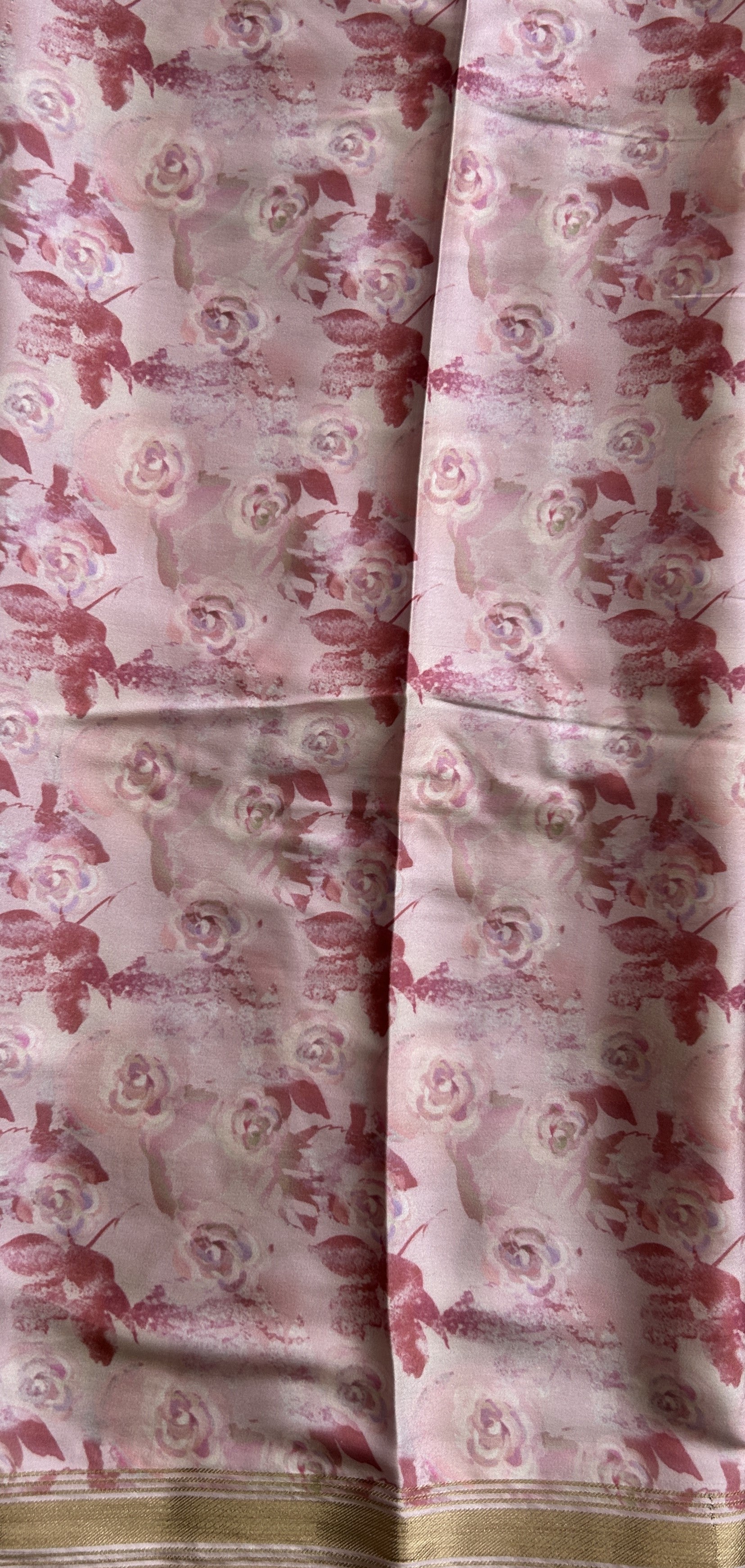 Satin Silk Saree Light Pink Colored Complemented with a Zari Border. - Sampradaya Designer Studio