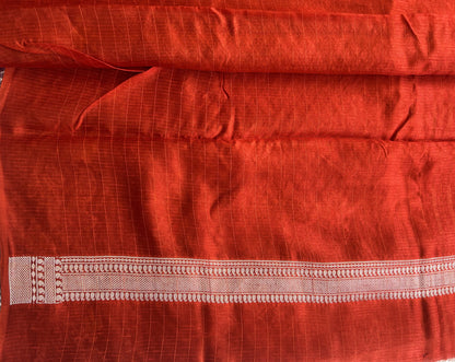 Banarasi Fancy Saree Dark Purple Colored Complemented with a Silver Zari Border. - Sampradaya Designer Studio