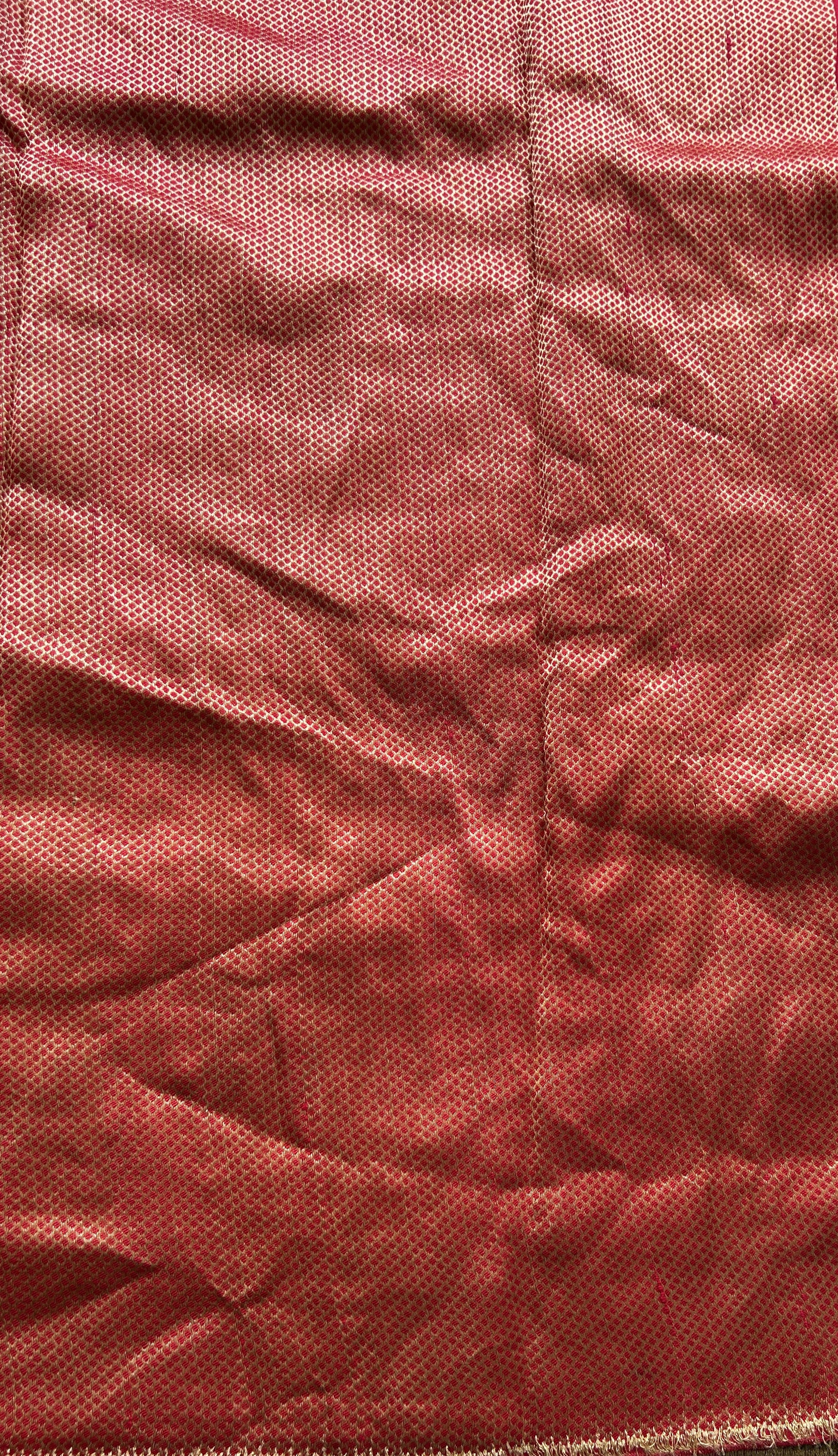 Banarasi Tussar Georgette Plain Saree Dark Pink Colored Exquisite Zari Border. - Sampradaya Designer Studio