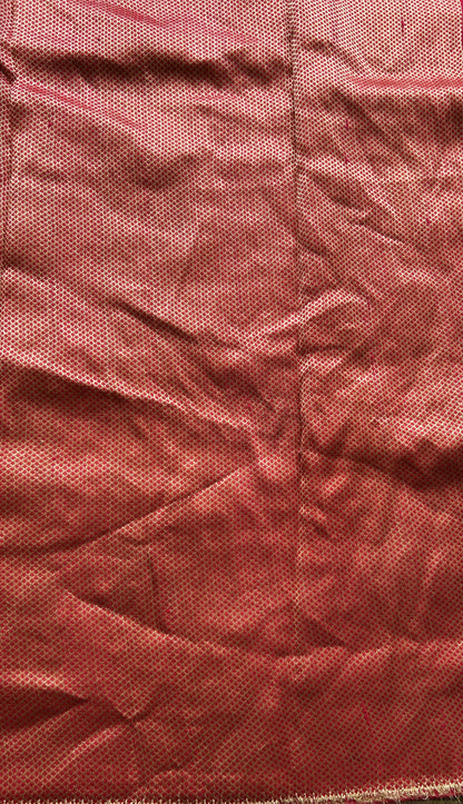 Banarasi Tussar Georgette Plain Saree Dark Pink Colored Exquisite Zari Border. - Sampradaya Designer Studio