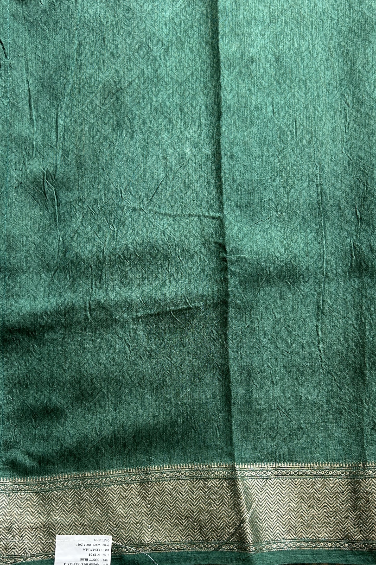 Dola Crepe Saree Sea Green Colored Complemented with a Zari Border. - Sampradaya Designer Studio