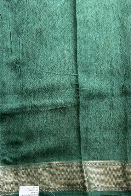 Dola Crepe Saree Sea Green Colored Complemented with a Zari Border. - Sampradaya Designer Studio