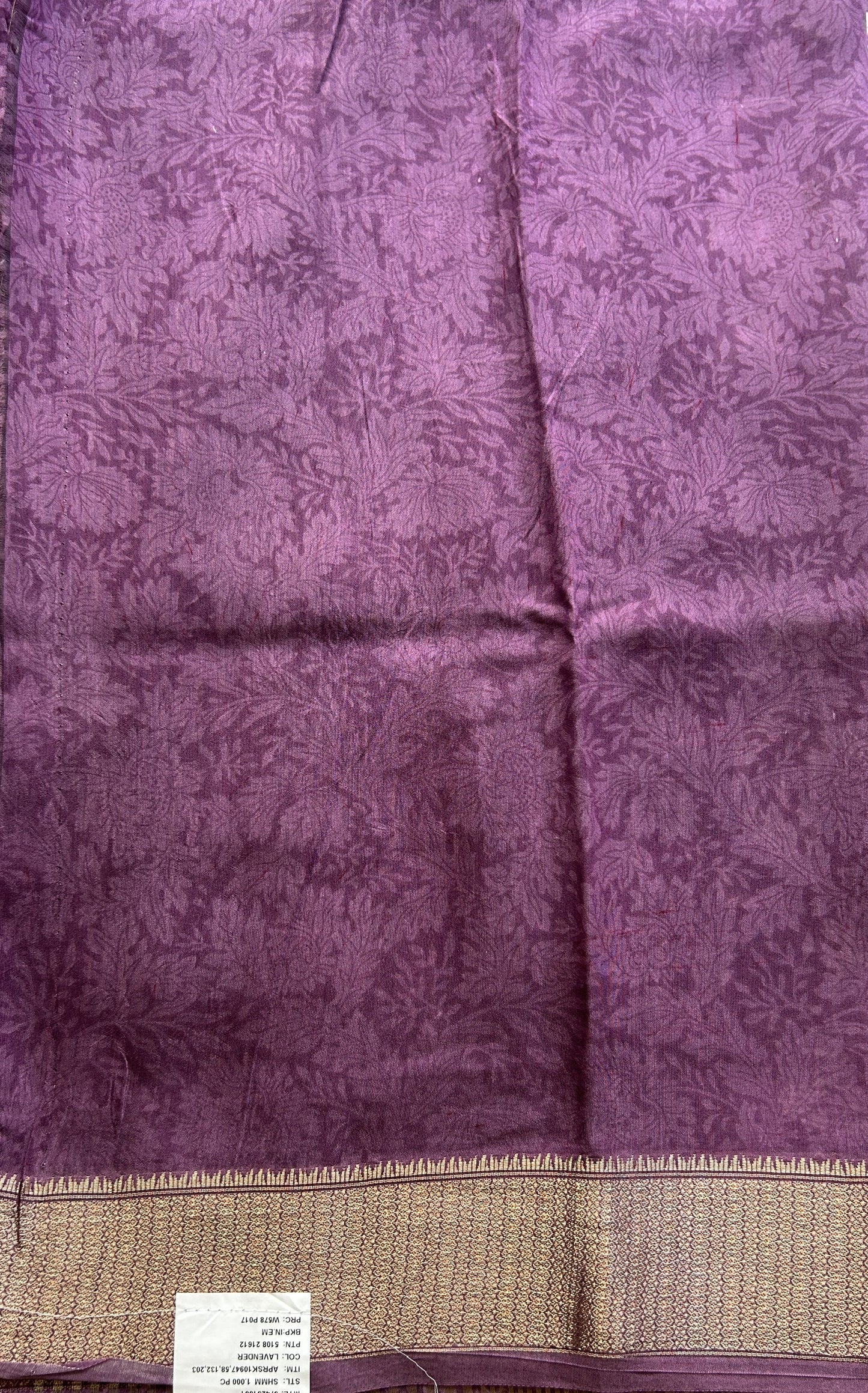 Dola Crepe Saree Lavender Colored Elegantly Paired with a Zari Border. - Sampradaya Designer Studio