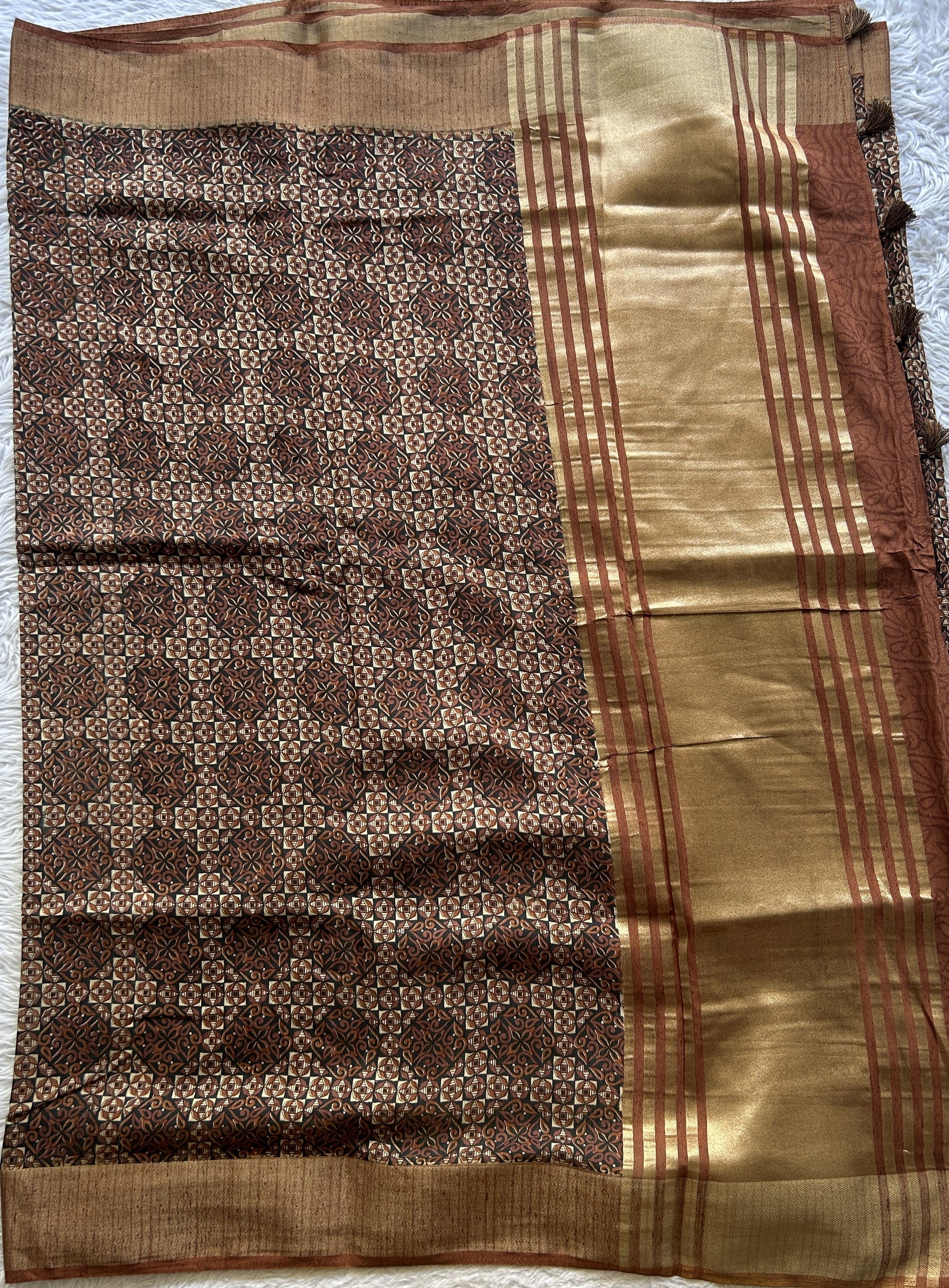 Dola Crepe Saree Black Colored Elegantly Paired with a Zari Border. - Sampradaya Designer Studio